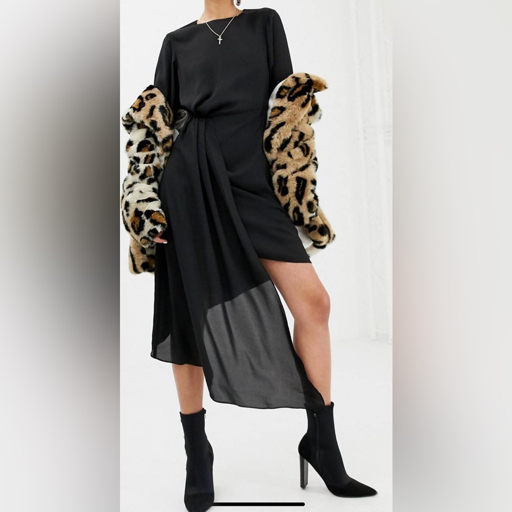 Elegant Black High-Low Women's Dress